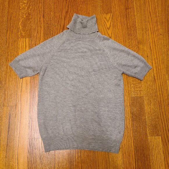 MOTF Shein Knot Top Turtle Neck Shot Sleeve Wool Blend Size Small - Picture 3 of 6